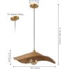 JONATHAN Y JYL1606A Miko 24.5″ Modern Coastal Organic Curve Rattan LED Pendant Minimalist, Transitional, Contemporary, Kitchen, Living Room, Bedroom, Dining Room, Natrual Brown/Brass Gold