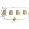 JONATHAN Y JYL1610A Lila 36.5″ 4-Light Traditional Coastal Scalloped Fabric Shade/Metal LED Vanity Light for Bathroom, Powder Room, Dressing Room, Bedroom, Brass Gold/Brown(4 Bulb)