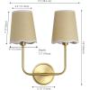 JONATHAN Y JYL1610A Lila 36.5″ 4-Light Traditional Coastal Scalloped Fabric Shade/Metal LED Vanity Light for Bathroom, Powder Room, Dressing Room, Bedroom, Brass Gold/Brown(2 Bulb)