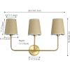 JONATHAN Y JYL1610A Lila 36.5″ 4-Light Traditional Coastal Scalloped Fabric Shade/Metal LED Vanity Light for Bathroom, Powder Room, Dressing Room, Bedroom, Brass Gold/Brown(3 Bulb)