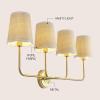 JONATHAN Y JYL1610A Lila 36.5″ 4-Light Traditional Coastal Scalloped Fabric Shade/Metal LED Vanity Light for Bathroom, Powder Room, Dressing Room, Bedroom, Brass Gold/Brown(4 Bulb)