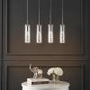 JONATHAN Y JYL1706A Mium 29.5″ 4-Light Modern Style Iron/Crystal/Glass Integrated LED Linear Pendant Glam, Minimalist, Contemporary, Transitional, Office, Living Room, Dining Room, Bedroom, Chrome(4 Light)