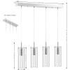 JONATHAN Y JYL1706A Mium 29.5″ 4-Light Modern Style Iron/Crystal/Glass Integrated LED Linear Pendant Glam, Minimalist, Contemporary, Transitional, Office, Living Room, Dining Room, Bedroom, Chrome(4 Light)