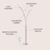 JONATHAN Y JYL1708A Fuochi 71″ Modern Minimalist Metal 5-Branch Arc Dimmable Integrated LED Floor Lamp with Remote Control, Chrome for Bedroom, Living Room, Kitchen, Home Office, Kids Room