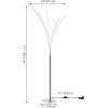 JONATHAN Y JYL1708A Fuochi 71″ Modern Minimalist Metal 5-Branch Arc Dimmable Integrated LED Floor Lamp with Remote Control, Chrome for Bedroom, Living Room, Kitchen, Home Office, Kids Room