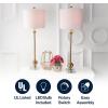 JONATHAN Y JYL2010A-SET2 Set of 2 Table Lamps Hollis 34″ Metal LED Table Lamp Modern Contemporary Glam Bedside Desk Nightstand Lamp for Bedroom Living Room Office College Bookcase, Brass