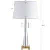 JONATHAN Y JYL2018A Zoe 29.5″ 2-Light Crystal LED Table Lamp Contemporary Glam Modern Bedside Desk Nightstand Lamp for Bedroom Living Room Office College Bookcase LED Bulbs Included, Clear/Brass Gold