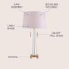 JONATHAN Y JYL2018A Zoe 29.5″ 2-Light Crystal LED Table Lamp Contemporary Glam Modern Bedside Desk Nightstand Lamp for Bedroom Living Room Office College Bookcase LED Bulbs Included, Clear/Brass Gold