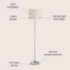 JONATHAN Y JYL2022A Reese 59.5″ Crystal LED Floor Lamp Modern,Contemporary,Traditional,Glam for Bedrooms, Living Room, Office, Reading, Clear/Chrome