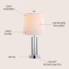 JONATHAN Y JYL2025A Lillian 18″ Metal Mini LED Table Lamp Transitional,Glam,Traditional,Contemporary for Bedroom, Living Room, Office, College Dorm, Coffee Table, Bookcase, Chrome