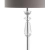 JONATHAN Y JYL2027A Layla 59.5″ Crystal/Metal LED Floor Lamp Contemporary,Transitional,Traditional,Classic for Bedrooms, Living Room, Office, Reading, Clear/ChromeWithGrayShade