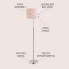JONATHAN Y JYL2028A Aubrey 59.5″ Crystal/Metal LED Floor Lamp Contemporary,Glam,Transitional for Bedrooms, Living Room, Office, Reading, Clear/Chrome