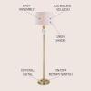 JONATHAN Y JYL2030A Evelyn 60″ Crystal/Metal LED Floor Lamp Contemporary,Transitional,Traditional for Bedrooms, Living Room, Office, Reading, BrassGold/Clear