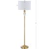 JONATHAN Y JYL2030A Evelyn 60″ Crystal/Metal LED Floor Lamp Contemporary,Transitional,Traditional for Bedrooms, Living Room, Office, Reading, BrassGold/Clear