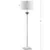 JONATHAN Y JYL2032A Amelia Lotus 59″ Crystal/Metal LED Floor Lamp Contemporary,Transitional,Traditional for Bedrooms, Living Room, Office, Reading, SmokeGray/Chrome