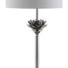 JONATHAN Y JYL2032A Amelia Lotus 59″ Crystal/Metal LED Floor Lamp Contemporary,Transitional,Traditional for Bedrooms, Living Room, Office, Reading, SmokeGray/Chrome
