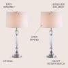 JONATHAN Y JYL2048A-SET2 Set of 2 Table Lamps Emma 29.5″ Crystal LED Table Lamp Modern Contemporary Bedside Desk Nightstand Lamp for Bedroom Living Room Office College Bookcase, Clear