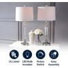 JONATHAN Y JYL2048A-SET2 Set of 2 Table Lamps Emma 29.5″ Crystal LED Table Lamp Modern Contemporary Bedside Desk Nightstand Lamp for Bedroom Living Room Office College Bookcase, Clear