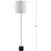 JONATHAN Y JYL2062A Levitt 60.5″ Marble/Metal LED Floor Lamp Contemporary,Transitional for Bedrooms, Living Room, Office, Reading, Black/Chrome