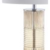 JONATHAN Y JYL2064A Genevieve 30″ Glass/Crystal LED Table Lamp Contemporary Transitional Bedside Desk Nightstand Lamp for Bedroom Living Room Office College Bookcase LED Bulb Included, Champagne