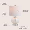 JONATHAN Y JYL2076A Pearl 17.5″ Glass/Crystal LED Table Lamp Glam Contemporary Bedside Desk Nightstand Lamp for Bedroom Living Room Office College Bookcase LED Bulb Included, White/Chrome(White/Chrome)