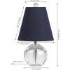 JONATHAN Y JYL2079A Goddard 16″ Crystal Ball/Metal LED Table Lamp Glam Transitional Bedside Desk Nightstand Lamp for Bedroom Living Room Office College Bookcase LED Bulb Included, Clear(Clear/Navy)