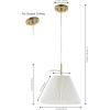 JONATHAN Y JYL2407A Alden 14.25″ 1-Light Classic French Country Iron LED Pendant with Pleated Shade, Brass Gold/White for Kitchen Island, Bar, Dining Table