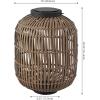JONATHAN Y JYL2600A Nara 20.5″ Modern Global Faux Rattan Integrated Indoor/Outdoor LED Solar Powered Lantern Coastal, Bohemian, Transitional, Rustic, Patio, Porch, Backyard, Dark Brown/Black(Light Brown/Black)