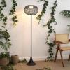 JONATHAN Y JYL2601A Jaemin 58″ Modern Coastal Faux Rattan Integrated Indoor/Outdoor LED Solar Powered Floor Lamp Minimalist, Contemporary, Deck, Patio, Porch, Living Room, Black(Black)