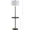 JONATHAN Y JYL3002A Evans 61″ Metal LED End Table Floor Lamp, Modern, Contemporary, Traditional, Glam, Elegant, Office, Living Room, Family Room, Dining Room, Bedroom, Hallway, Foyer, Black/Brass