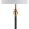 JONATHAN Y JYL3002A Evans 61″ Metal LED End Table Floor Lamp, Modern, Contemporary, Traditional, Glam, Elegant, Office, Living Room, Family Room, Dining Room, Bedroom, Hallway, Foyer, Black/Brass