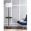 JONATHAN Y JYL3002A Evans 61″ Metal LED End Table Floor Lamp, Modern, Contemporary, Traditional, Glam, Elegant, Office, Living Room, Family Room, Dining Room, Bedroom, Hallway, Foyer, Black/Brass