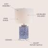 JONATHAN Y JYL3006A Choi 23″ Chinoiserie LED Table Lamp Traditional Bedside Desk Nightstand Lamp for Bedroom Living Room Office College Bookcase LED Bulb Included, Blue/White