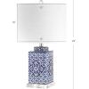 JONATHAN Y JYL3006A Choi 23″ Chinoiserie LED Table Lamp Traditional Bedside Desk Nightstand Lamp for Bedroom Living Room Office College Bookcase LED Bulb Included, Blue/White