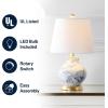 JONATHAN Y JYL3007A Holly 20.5″ Marbleized Ceramic LED Table Lamp Contemporary Classic Bedside Desk Nightstand Lamp for Bedroom Living Room Office College Bookcase LED Bulb Included, Blue/White