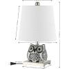 JONATHAN Y JYL3014A Justina 16″ Ceramic Mini LED Table Lamp Cottage,Transitional for Bedroom, Living Room, Office, College Dorm, Coffee Table, Bookcase, Blue/White(Black / White)