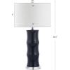 JONATHAN Y JYL3015C Tiki 26.5″ Ceramic LED Table Lamp Contemporary Traditional Bedside Desk Nightstand Lamp for Bedroom Living Room Office College Bookcase LED Bulb Included, White(Navy)