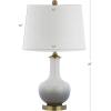 JONATHAN Y JYL3019A Gradient 25″ Ceramic/Brass LED Table Lamp Contemporary Traditional Bedside Desk Nightstand Lamp for Bedroom Living Room Office College Bookcase LED Bulb Included, White/Navy(White/Grey)