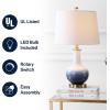 JONATHAN Y JYL3019A Gradient 25″ Ceramic/Brass LED Table Lamp Contemporary Traditional Bedside Desk Nightstand Lamp for Bedroom Living Room Office College Bookcase LED Bulb Included, White/Navy(White/Navy)