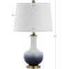 JONATHAN Y JYL3019A Gradient 25″ Ceramic/Brass LED Table Lamp Contemporary Traditional Bedside Desk Nightstand Lamp for Bedroom Living Room Office College Bookcase LED Bulb Included, White/Navy(White/Navy)