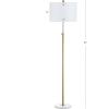 JONATHAN Y JYL3022A June 65″ Adjustable Metal/Marble LED Floor Lamp, Modern, Contemporary, Elegant, Glam, Office, Living Room, Family Room, Dining Room, Bedroom, Hallway, Foyer, Brass(Brass Gold/White)