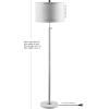 JONATHAN Y JYL3022A June 65″ Adjustable Metal/Marble LED Floor Lamp, Modern, Contemporary, Elegant, Glam, Office, Living Room, Family Room, Dining Room, Bedroom, Hallway, Foyer, Brass(Chrome)