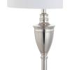 JONATHAN Y JYL3023A Othello 62″ Metal LED Floor Lamp, Contemporary, Modern, Transitional, Elegant, Office, Living Room, Family Room, Dining Room, Bedroom, Hallway, Foyer, Polished Nickel