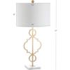 JONATHAN Y JYL3026A July 31″ Metal LED Table Lamp Modern Contemporary Bedside Desk Nightstand Lamp for Bedroom Living Room Office College Bookcase LED Bulb Included, Gold/White