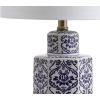 JONATHAN Y JYL3050A Diana 23.5″ Ginger Jar Ceramic/Metal LED Table Lamp Classic Traditional Bedside Desk Nightstand Lamp for Bedroom Living Room Office College Bookcase LED Bulb Included, Blue/White