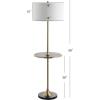 JONATHAN Y JYL3056A Luce 59″ Metal/Wood LED Floor Lamp with Table Contemporary,Transitional for Bedrooms, Living Room, Office, Reading, Black/Brass