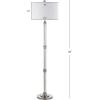 JONATHAN Y JYL3058A Ralph 60″ Metal/Glass Floor Lamp, Contemporary, Modern, Transitional, Elegant, Office, Living Room, Family Room, Dining Room, Bedroom, Hallway, Foyer, Polished Nickel/Clear