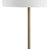 JONATHAN Y JYL3059A Charles 59″ Metal/Glass LED Side Table and Floor Lamp Contemporary,Transitional for Bedrooms, Living Room, Office, Reading, Brass