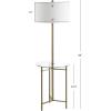 JONATHAN Y JYL3059A Charles 59″ Metal/Glass LED Side Table and Floor Lamp Contemporary,Transitional for Bedrooms, Living Room, Office, Reading, Brass