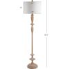 JONATHAN Y JYL3061A Aldrin 63.5″ Resin LED Floor Lamp, Traditional, Transitional, Office, Living Room, Family Room, Dining Room, Bedroom, Hallway, Foyer, Brown Wood Finish